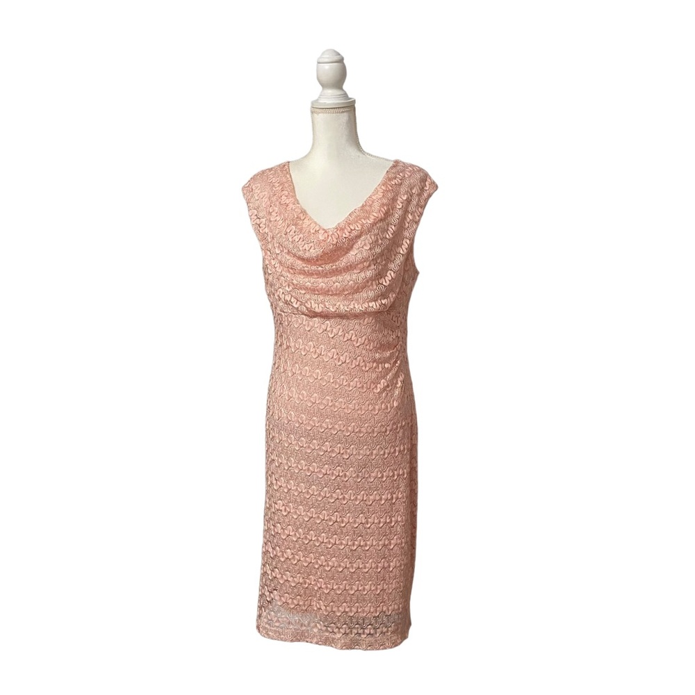 Connected Apparel Women’s Pink Lace Dress